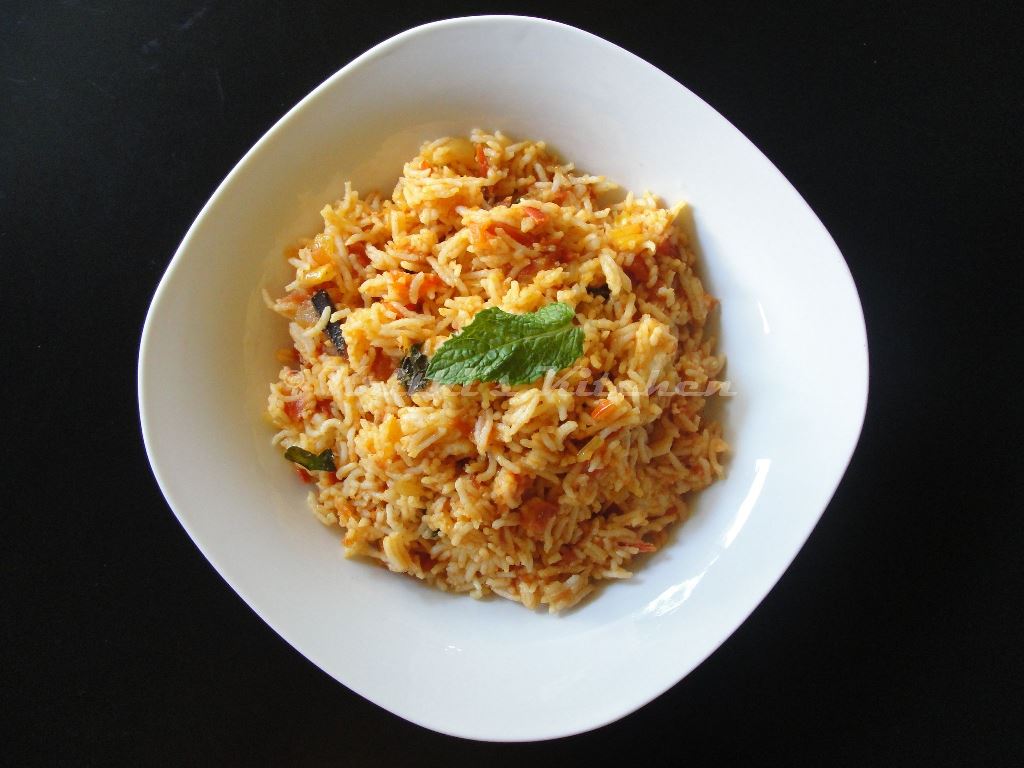 Krithi's Kitchen: Simple tomato rice | Indian Rice Recipes